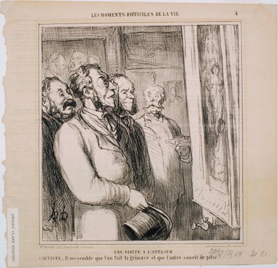 人生の難しい瞬間-ワークショップへの訪問 作： Honoré Daumier